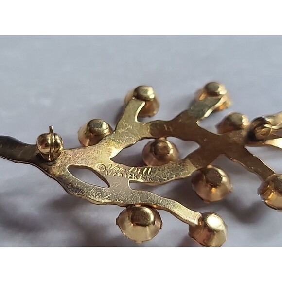 Van Dell 1/20 12K G.F. Prong Set Rhinestone Branch Brooch Vintage - Picture 8 of 10